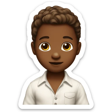 baby boy brown body to look younger, he is 1 year old sticker