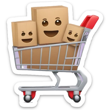 shopping cart with boxies sticker