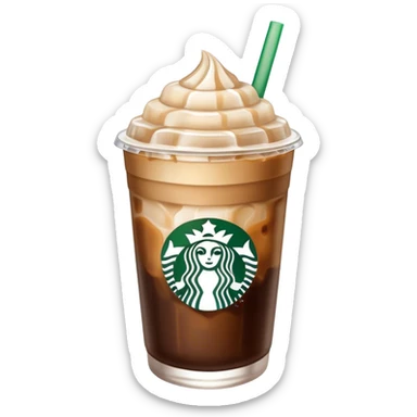 Starbuck ice coffee with ice cubes sticker