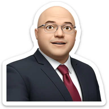 bald man in formal attire sticker