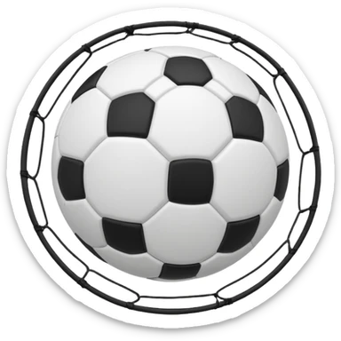A soccer ball going to the net and goooooool sticker