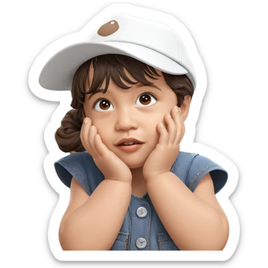 girl with brown hair hat sticker