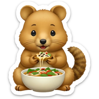 quokka eating vietnam food sticker