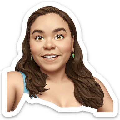 smiling girl with brown hair sticker