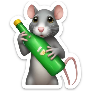 rat holding a tito’s bottle sticker