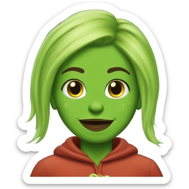 Baylee wearing a grinch costume  sticker