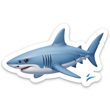 Shark with blue Nike shoes on a beach sticker