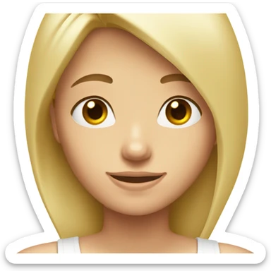blondie teen with brown eyes, fair skin, slim, white tank top sticker