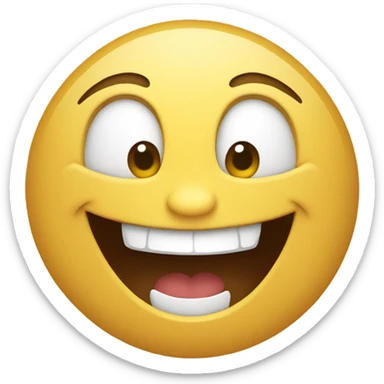 Crazy laughing face  sticker