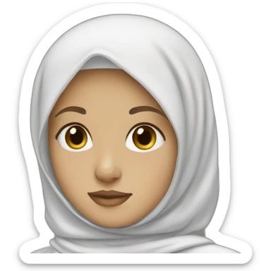 white hijab sticker