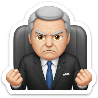angry boss in his office sticker
