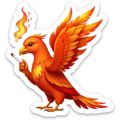 fire bird with a sigaret sticker