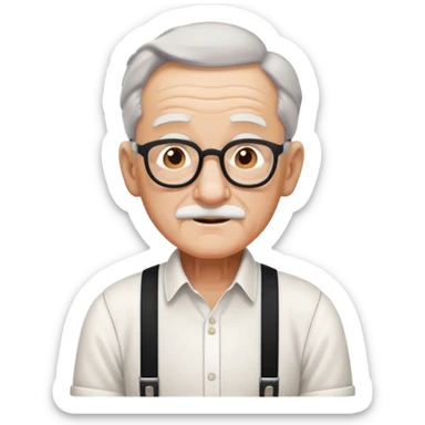 Grandpa Wearing a black suspenders with white shirt sticker