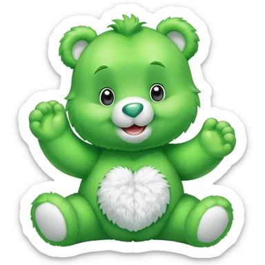 Green care bear emoji sticker