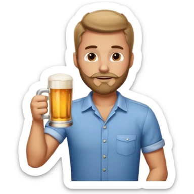 Guy with very short beard at the bar sticker