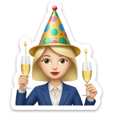 Jet champagne new years 2025 sticker