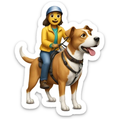 people riding dog sticker