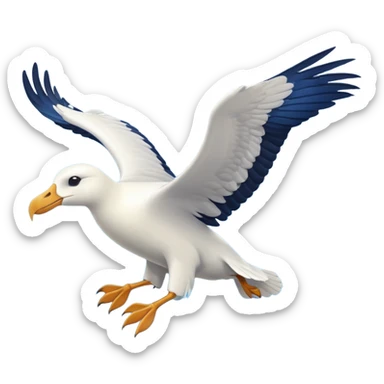 Albatross flying dark blue instead of black wings sticker