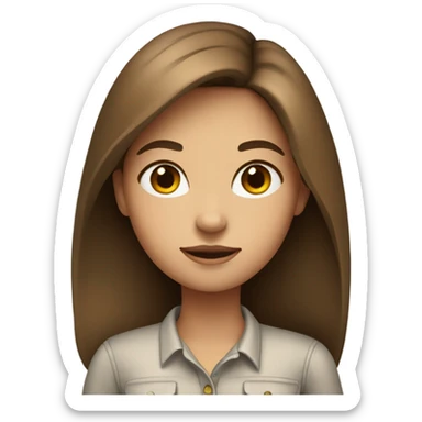 brown-a haired girl in stylish shirt sticker