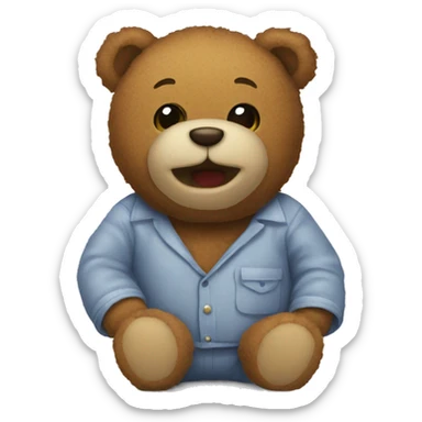 good night teddy bear sticker