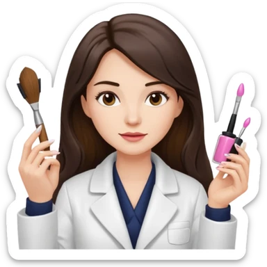 brunette nail artist long haired sticker