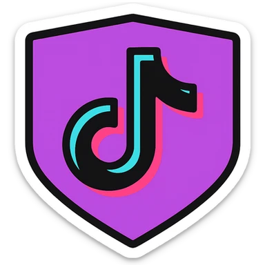 Discord role icon with a stylized T in TikTok colors black white cyan and pink, modern and clean, for Discord roles sticker