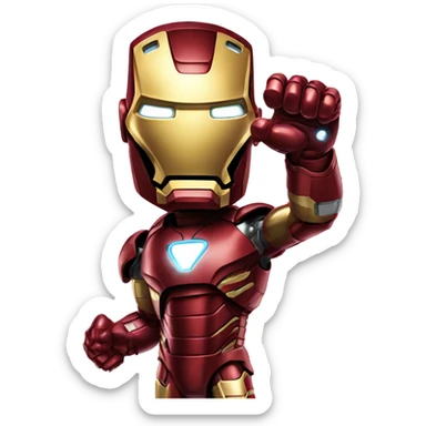 Iron man showing his thumb down / boo sticker