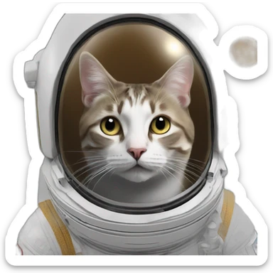Elon Musk in the space in the moon in a cat sticker