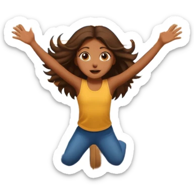 brown girl jumping out a window sticker