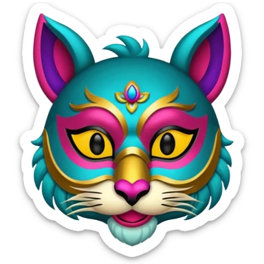 Festival themed animal Mask sticker