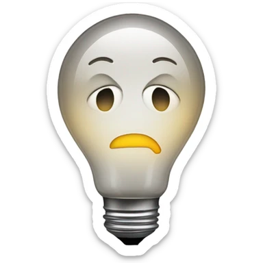 Face smirking with a light bulb sticker