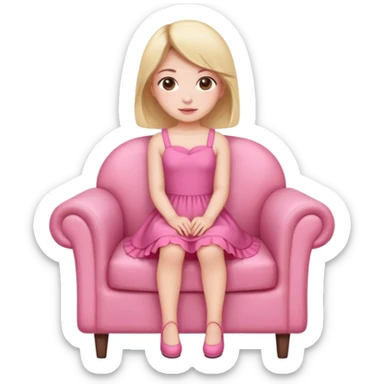 A uwu girl sitting by a chair. sticker