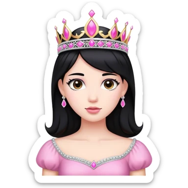 black pink tiara sticker