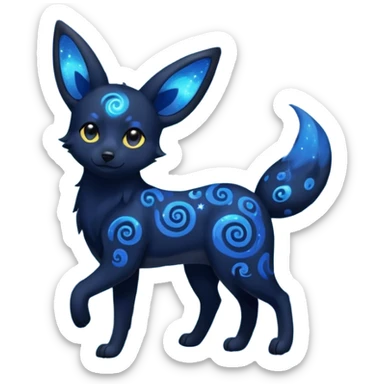 Dark-Deep-Cobalt-Blue Aural Spiritual Nebulae Starry Sparkly Swirly-patterned Star-patterned Umbreon-spirit sticker