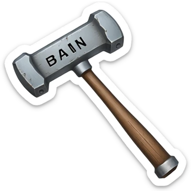 Hammer With Big Words Saying "ban" sticker