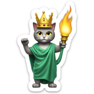 Cat emoji as New York Statue of Liberty  sticker