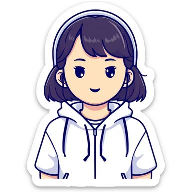 Korean girl with K-pop style sticker