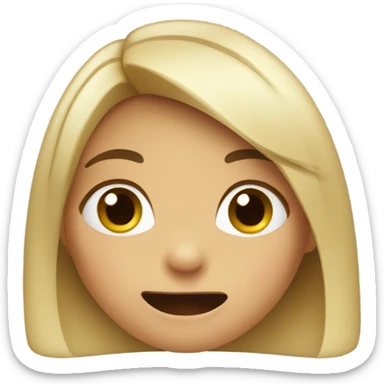 A girl biting her finger embarrassed  sticker