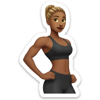 Fit girl at the gym sticker