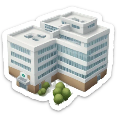 White hospital  sticker