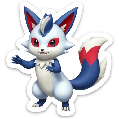 Meowstic-Zangoose-Fakémon-hybrid-creature (full body)  sticker