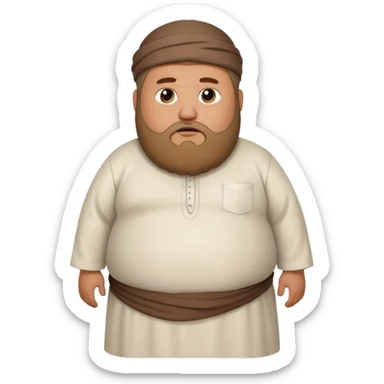 a fat muslim man sad showing belly sticker