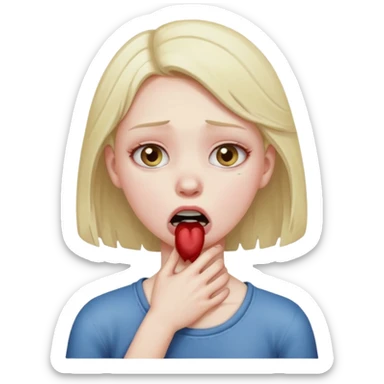 Girl choking them self dramatic  sticker