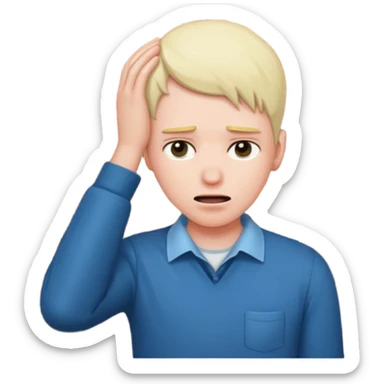 a person banging their head against a wall sticker