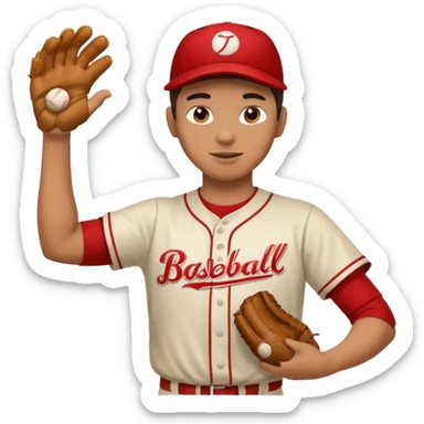 hacer el lanzamiento  de pelota jugador basebal sticker
