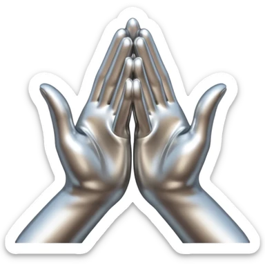 praying metallic hands sticker