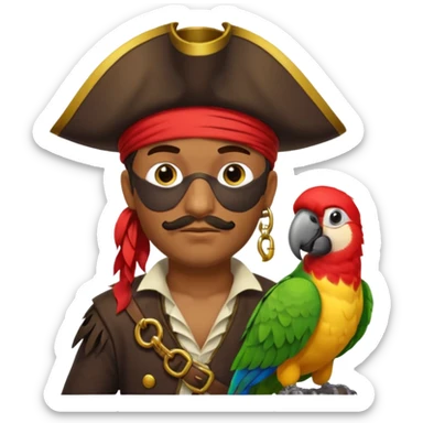 maak een pirate die en papegaai op zijn schouder heeft sticker