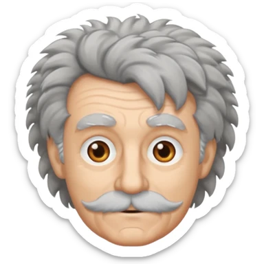 grandpa with furry hair sticker