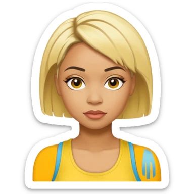 Tionne T-Boz Watkins short blonde hair, yellow tank top sticker