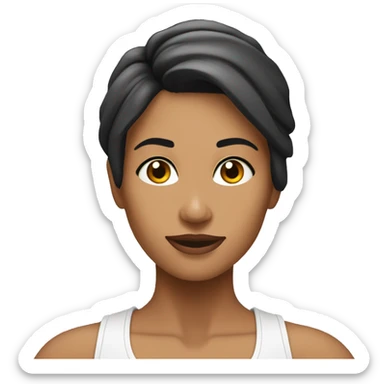 Mujer blanca cabello negro súper fitness sticker